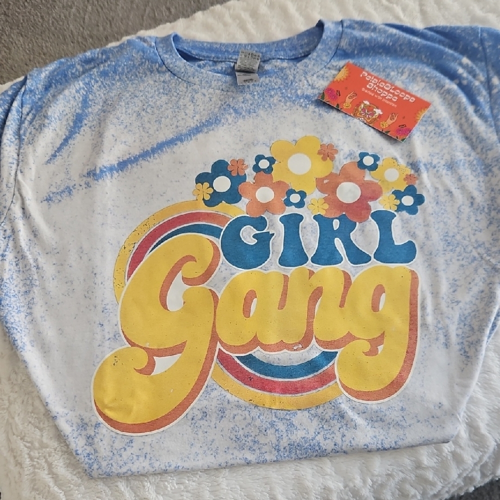 Gildan Blue and Yellow Girl Gang Tee
